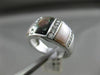 ESTATE WIDE .51CT DIAMOND & AAA MOTHER OF PEARL 14KT WHITE GOLD 3D COCKTAIL RING