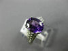 ESTATE 1.56CT DIAMOND & AMETHYST 14K WHITE GOLD 3D OVAL FILIGREE ENGAGEMENT RING