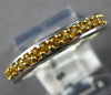 ESTATE .36CT AAA YELLOW SAPPHIRE 18KT WHITE GOLD 3D SEMI ETERNITY 3mm FUN RING