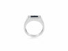 ESTATE 1.3CT DIAMOND & AAA SAPPHIRE 14K WHITE GOLD RECTANGULAR CLASSIC MENS RING