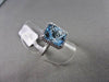 ESTATE WIDE SQUARE AAA BLUE TOPAZ & DIAMOND 8.46CTW 14KT WHITE GOLD RING