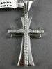 ESTATE LARGE .46CT DIAMOND 14KT WHITE GOLD 3D HANDCRAFTED CROSS PENDANT #19403