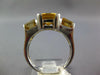 LARGE 5.0CT AAA YELLOW TOPAZ 14K WHITE GOLD CUSHION & EMERALD CUT BEZEL FUN RING