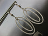 ESTATE LARGE 1.58CT DIAMOND 18KT WHITE GOLD 3D MULTI LINK OVAL HANGING EARRINGS