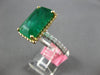 GIA EXTRA LARGE 8.50CT DIAMOND & AAA EMERALD 18K 2 TONE GOLD 3D ENGAGEMENT RING