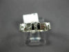 ESTATE .50 ROUND & EMERALD CUT DIAMOND 14KT WHITE GOLD 3D ANNIVERSARY RING #3701