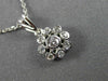 ESTATE .20CT DIAMOND 14KT WHITE GOLD 3D FLOWER BEZEL FLOATING PENDANT #25926