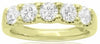 WIDE 1.04CT DIAMOND 14K YELLOW GOLD CLASSIC 5 STONE SHARE PRONG ANNIVERSARY RING