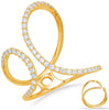 ESTATE LARGE .40CT DIAMOND 14KT YELLOW GOLD 3D DOUBLE SIGNATURE FUN RING