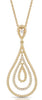 ESTATE .16CT DIAMOND 14K YELLOW GOLD 3D MULTI ROW TEAR DROP FUN FLOATING PENDANT