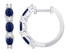 1.39CT DIAMOND & AAA SAPPHIRE 14KT WHITE GOLD OVAL & ROUND SHARED PRONG EARRINGS