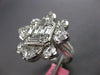 ESTATE EXTRA LARGE 3.12CT DIAMOND 18KT WHITE GOLD MULTI SHAPE SQUARE FLOWER RING