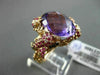 ANTIQUE EXTRA LARGE 12.14CT MULTI COLOR DIAMOND & GEMSTONES 18KT ROSE GOLD RING