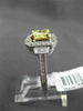 ESTATE 2.47CT FANCY YELLOW DIAMOND 18K TWO TONE GOLD 3D FILIGREE ENGAGEMENT RING
