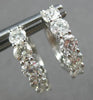 ESTATE 1.85CT DIAMOND 18KT WHITE GOLD 3D CLASSIC 5 STONE HUGGIE FUN EARRINGS