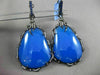 ANTIQUE MASSIVE 70.05CT DIAMOND & AAA MULTI GEM 14KT BLACK GOLD HANGING EARRINGS