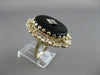 ANTIQUE VICTORIAN OLD MINE DIAMOND ONYX 14K Y GOLD FILIGREE COCKTAIL RING #20714