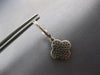 LARGE .55CT DIAMOND 14KT WHITE GOLD 3D 4 LEAF CLOVER CLASSIC LEVERBACK EARRINGS