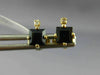 ESTATE .74CT DIAMOND & AAA SAPPHIRE 14K YELLOW GOLD SQUARE STUD EARRINGS #22824