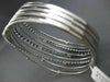 ESTATE WIDE 8.34CT DIAMOND & SAPPHIRE 14K WHITE GOLD CRISS CROSS BANGLE BRACELET