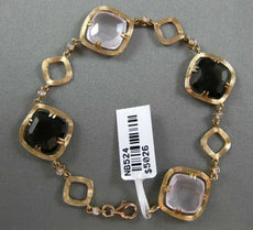 ESTATE 21.31CT DIAMOND SMOKEY TOPAZ & PINK QUARTZ 18KT ROSE GOLD ETOILE BRACELET