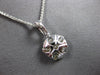 LARGE .91CT DIAMOND 18KT WHITE GOLD 3D ROUND INVISIBLE CIRCULAR FLOATING PENDANT