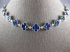 LARGE 22.02CT DIAMOND & AAA SAPPHIRE 18KT WHITE GOLD 4 LEAF CLOVER LOVE NECKLACE