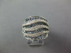 LARGE 3.43CT DIAMOND & AAA SAPPHIRE 14K WHITE GOLD MULTI ROW MULTI WAVE FUN RING