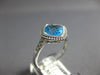 ESTATE 1.62CT DIAMOND & AAA BLUE TOPAZ 14KT WHITE GOLD GEOMETRICAL FILIGREE RING
