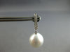 .16CT DIAMOND & AAA TAHITIAN PEARL 18K WHITE GOLD JOURNEY BAR HANGING EARRINGS
