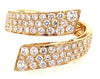 WIDE 1.13CT DIAMOND 18KT YELLOW GOLD 3D MULTI ROW CRISS CROSS TAPERED FUN RING
