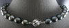 LARGE & LONG .10CT DIAMOND & AAA TAHITIAN PEARL 14K WHITE GOLD 3D NECKLACE 27851