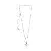 .72CT DIAMOND & AAA PINK SAPPHIRE 18KT WHITE GOLD 3D PEAR SHAPE FLOWER NECKLACE