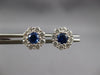 ESTATE 1.03CT DIAMOND & AAA SAPPHIRE 14K WHITE GOLD CLASSIC FLOWER STUD EARRINGS
