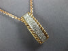 ESTATE 2.25CT DIAMOND & AAA EMERALD CUT CITRINE 14KT 2 TONE GOLD 3D HALO PENDANT
