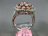 GIA CERTIFIED LARGE 2.73CT WHITE & PINK DIAMOND 18K ROSE GOLD 3D PEAR SHAPE RING