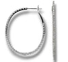 ESTATE 1.47CT DIAMOND 14KT WHITE GOLD 3D ROUND INSIDE OUT HOOP HANGING EARRINGS