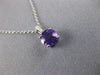 ESTATE .71CT DIAMOND & AAA AMETHYST 14KT WHITE GOLD SOLITAIRE FLOATING PENDANT