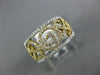 ESTATE WIDE .67CT DIAMOND 18KT TWO TONE GOLD 3D OPEN FILIGREE ANNIVERSARY RING