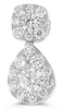 .98CT DIAMOND 14KT WHITE GOLD ROUND SQUARE & PEAR SHAPE JACKET HANGING EARRINGS