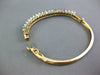 WIDE 3.9CT DIAMOND & AAA PINK RUBY 14K YELLOW GOLD SEMI ETERNITY BANGLE BRACELET