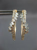 ESTATE .95CT DIAMOND 14K ROSE GOLD ROUND & BAGUETTE HUGGIE HOOP HANGING EARRINGS