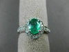 WIDE 1.30CT DIAMOND & AAA EMERALD 14K WHITE GOLD OVAL HALO ENGAGEMENT RING #2453