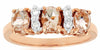 ESTATE .96CT DIAMOND & AAA MORGANITE 14K ROSE GOLD OVAL & ROUND ANNIVERSARY RING
