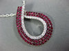 LARGE 1.72CT DIAMOND & AAA RUBY 18KT WHITE GOLD 3D TEAR DROP LOVE KNOT PENDANT