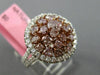 ESTATE 2.66CT PINK & WHITE DIAMOND 18KT 2 TONE GOLD 3D MULTI SHAPE FILIGREE RING