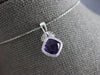 .83CT DIAMOND & AAA AMETHYST 14KT WHITE GOLD 3D CUSHION & ROUND FLOATING PENDANT