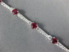 ESTATE 4.28CT DIAMOND & AAA RUBY 18KT WHITE GOLD CLASSIC JOURNEY TENNIS BRACELET
