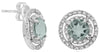 2.68CT DIAMOND & AAA GREEN AMETHYST 14K WHITE GOLD ROUND SOLITAIRE STUD EARRINGS