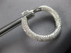 LARGE 3.40CT DIAMOND 18KT WHITE GOLD 3D MULTI ROW SIDEWAYS HOOP HANGING EARRINGS
